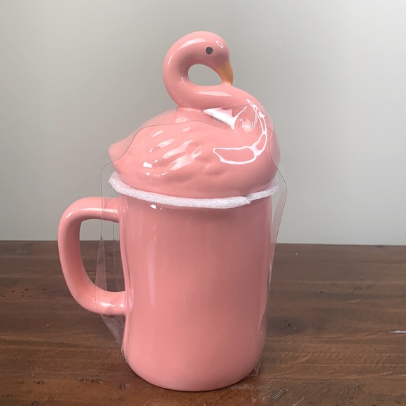 Rae Dunn “I Don’t Give A Flock” Mug with Flamingo Topper - Picture 6 of 14